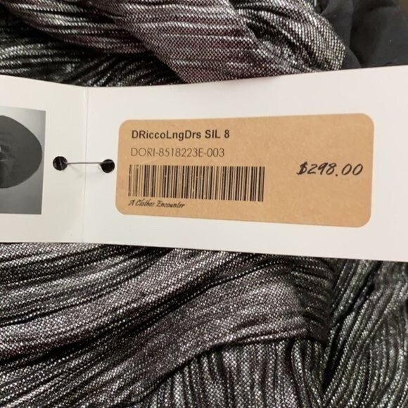 Donna Ricco Sleeveless Maxi Dress Silver Size 8 NEW with Tags - Picture 12 of 14